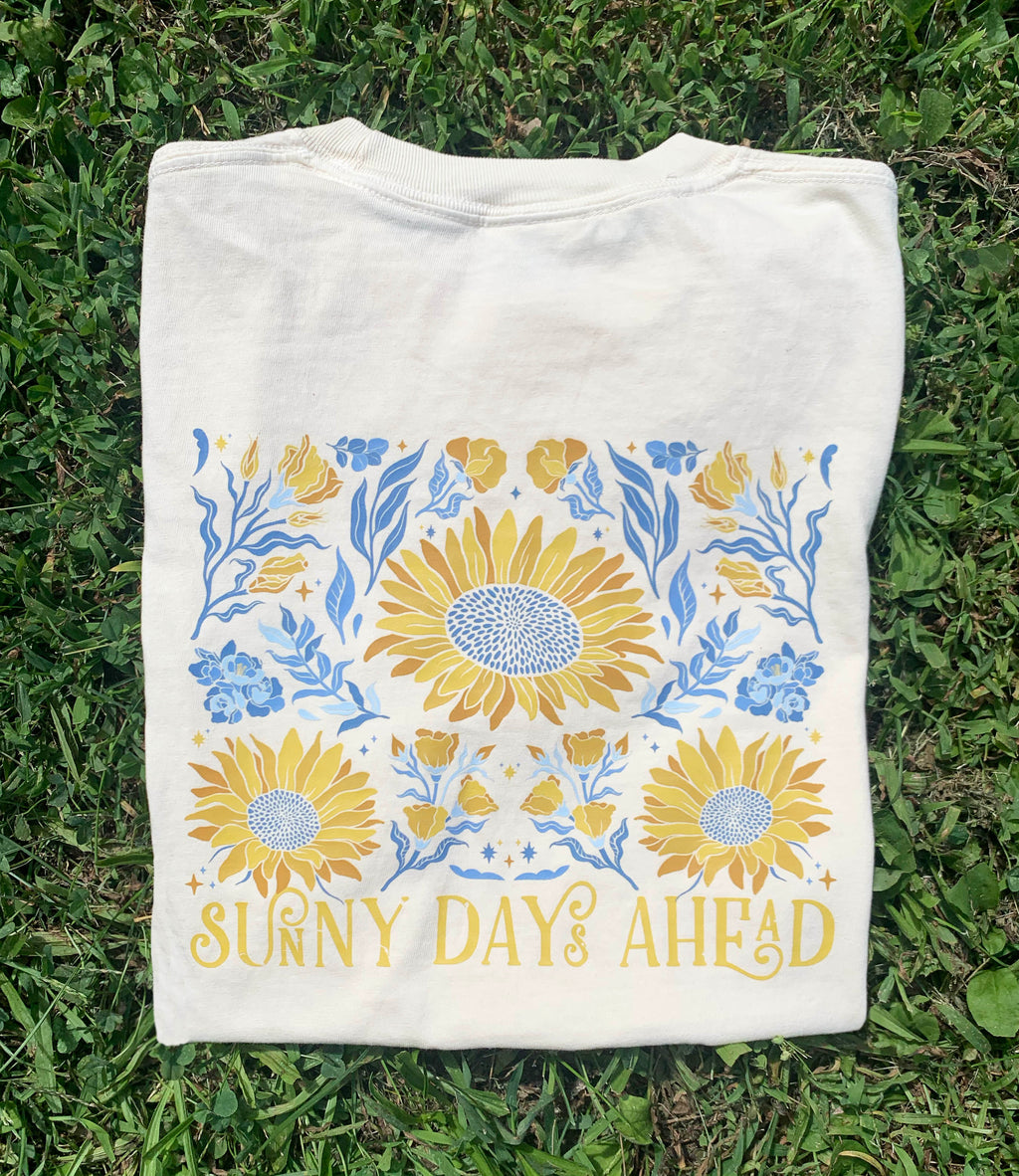 Sunny Days Ahead, Sunflower - Ivory/Tan T-shirt