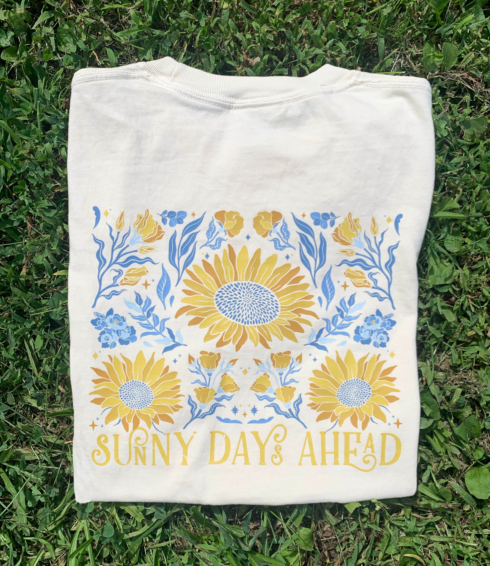 Sunny Days Ahead, Sunflower - Ivory/Tan T-shirt
