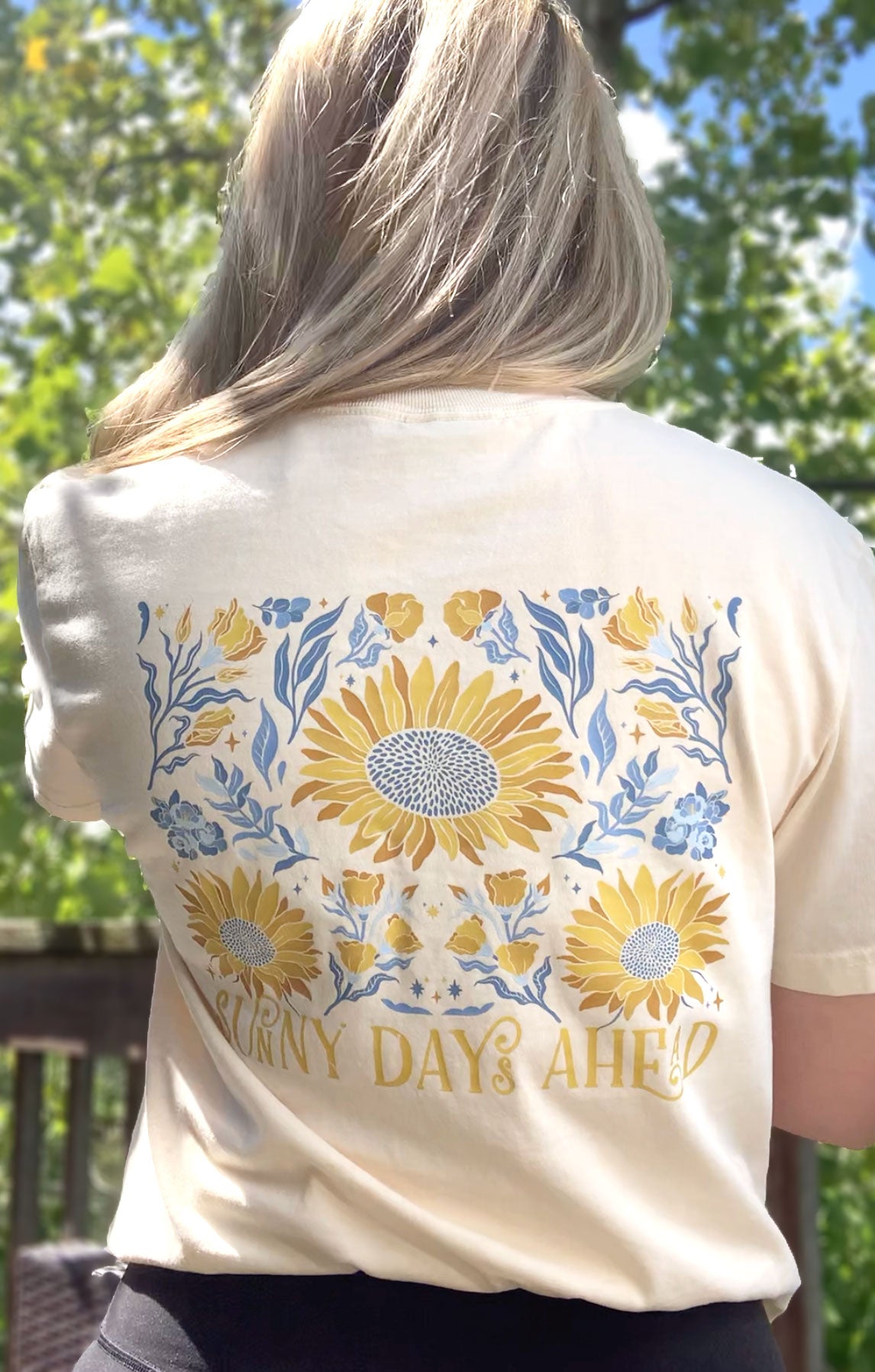 Sunny Days Ahead, Sunflower - Ivory/Tan T-shirt